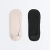 2 pares de meias invisíveis de mistura de algodão de corte baixo 2 pares de meias invisíveis de mistura de algodão de corte baixo