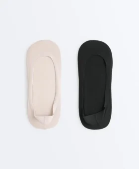 2 pares de meias invisíveis de mistura de algodão de corte baixo 2 pares de meias invisíveis de mistura de algodão de corte baixo