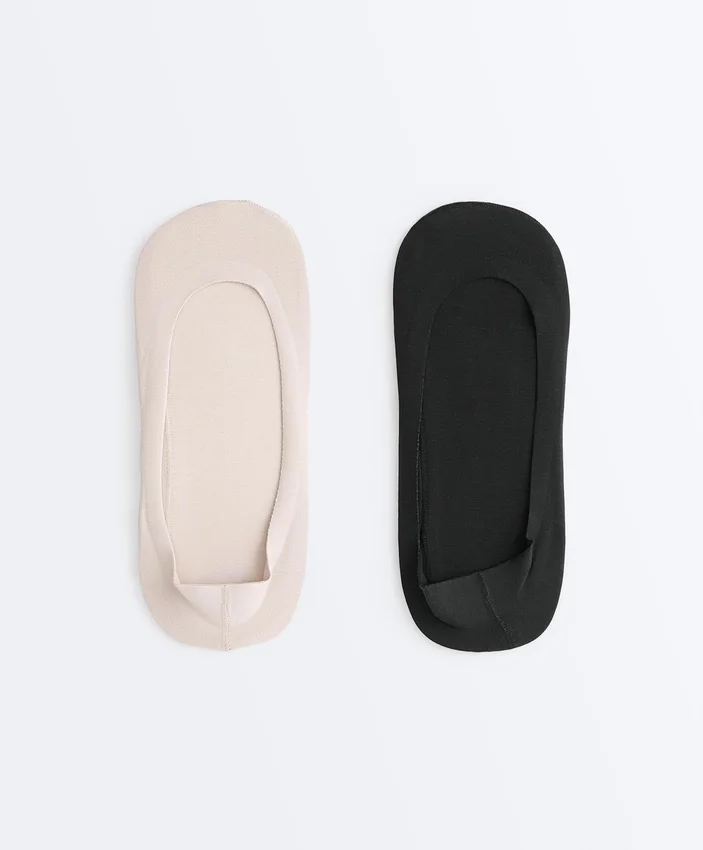 2 pares de meias invisíveis de mistura de algodão de corte baixo 2 pares de meias invisíveis de mistura de algodão de corte baixo