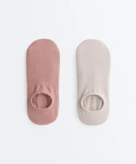 2 pares de meias invisíveis de mistura de algodão para ioga e pilates 2 pares de meias invisíveis de mistura de algodão para ioga e pilates