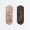 2 pares de meias invisíveis de mistura de algodão para ioga e pilates com tira cruzada