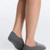 2 pares de meias invisíveis de mistura de poliamida para ioga e pilates com tiras duplas