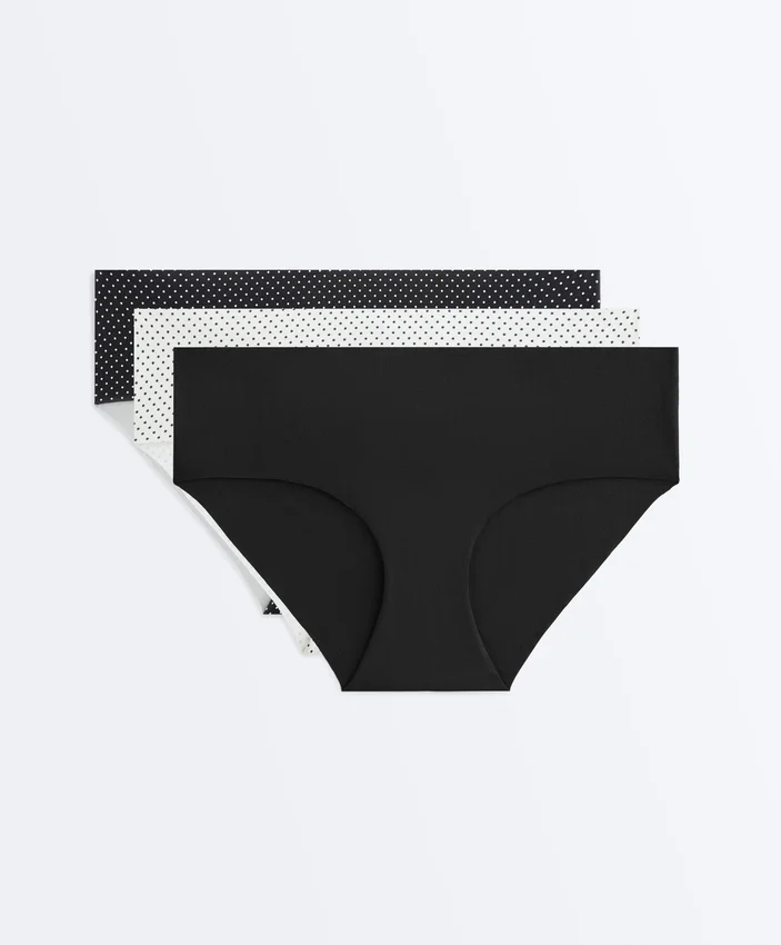 3 Cuecas Hipster Invisíveis em Mistura de Poliamida 3 Cuecas Hipster Invisíveis em Mistura de Poliamida