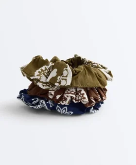 3 elásticos de cabelo grandes estampados 100% algodão
