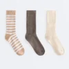 3 pares de meias clássicas em mistura de algodão 3 pares de meias clássicas em mistura de algodão