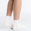3 pares de meias curtas em mistura de algodão com borda enrolada 3 pares de meias curtas em mistura de algodão com borda enrolada
