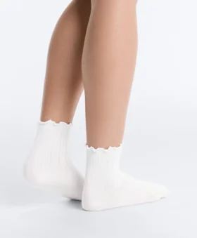 3 pares de meias curtas em mistura de algodão com borda enrolada 3 pares de meias curtas em mistura de algodão com borda enrolada