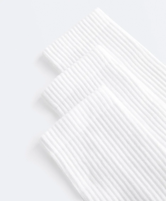 3 pares de meias desportivas clássicas em mistura de algodão 3 pares de meias desportivas clássicas em mistura de algodão