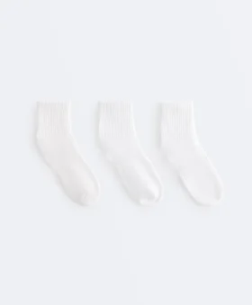 3 pares de meias desportivas curtas em mistura de algodão