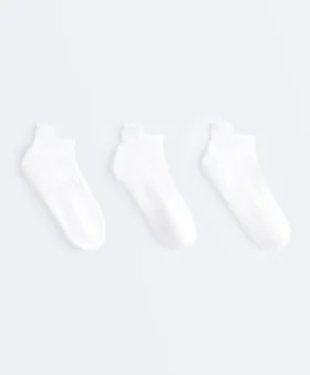 3 pares de meias desportivas curtas em mistura de algodão com aba no calcanhar