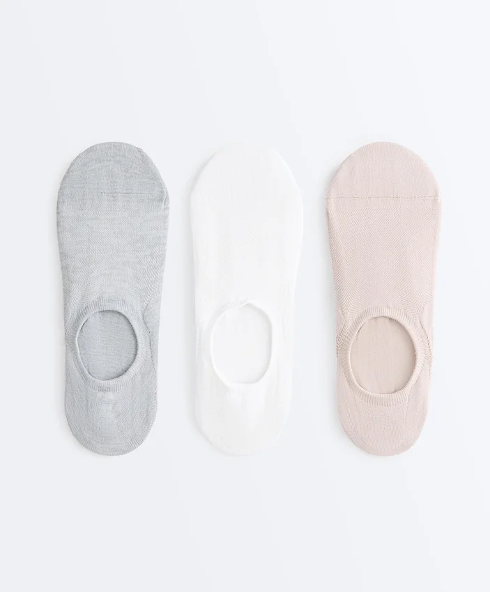 3 pares de meias desportivas invisíveis de cano alto em mistura de poliamida 3 pares de meias desportivas invisíveis de cano alto em mistura de poliamida