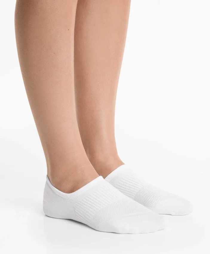 3 pares de meias invisíveis desportivas de corte alto em mistura de algodão 3 pares de meias invisíveis desportivas de corte alto em mistura de algodão