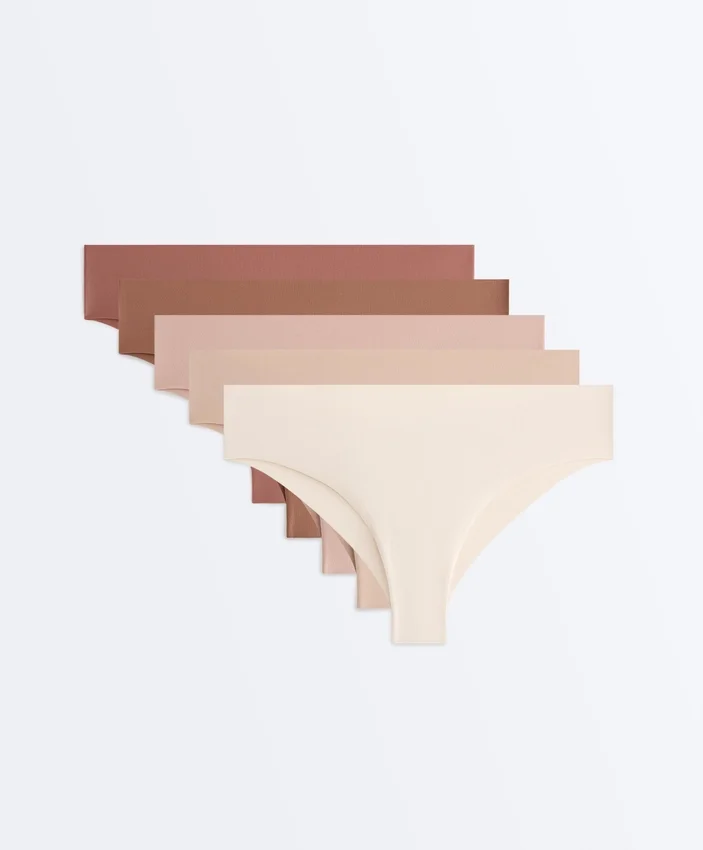 5 Cuecas brasileiras invisíveis em mistura de poliamida Pantone™ 5 Cuecas brasileiras invisíveis em mistura de poliamida Pantone™