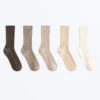 5 pares de meias clássicas com algodão