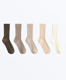 5 pares de meias clássicas com algodão