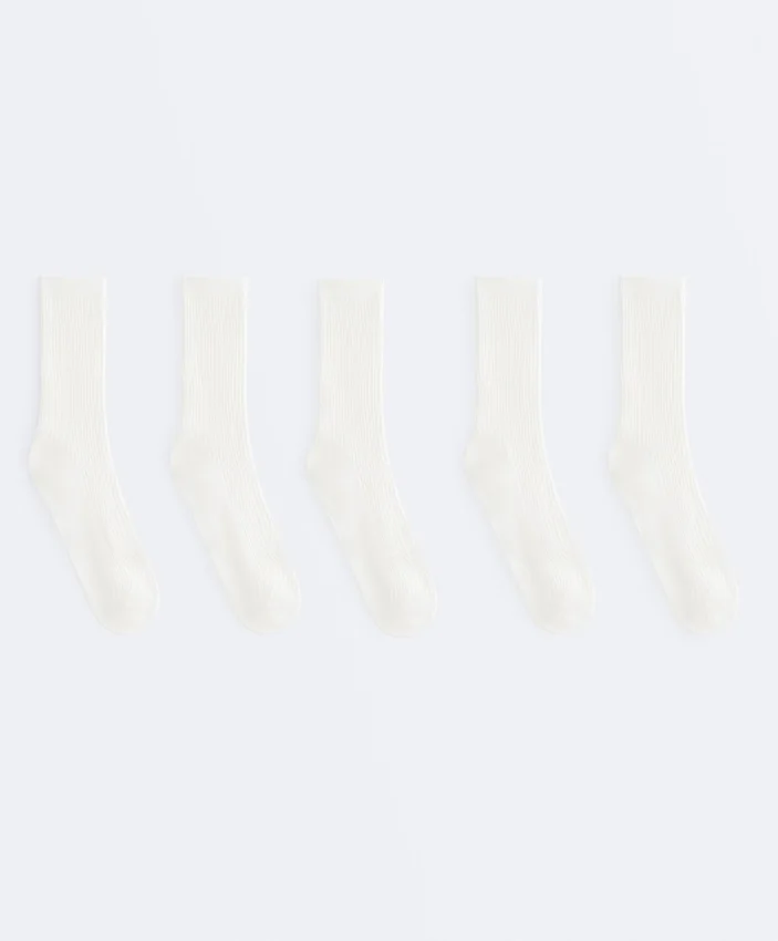 5 pares de meias clássicas de mistura de algodão 5 pares de meias clássicas de mistura de algodão