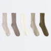 5 pares de meias clássicas de mistura de algodão 5 pares de meias clássicas de mistura de algodão
