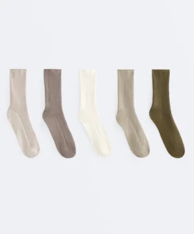 5 pares de meias clássicas de mistura de algodão 5 pares de meias clássicas de mistura de algodão