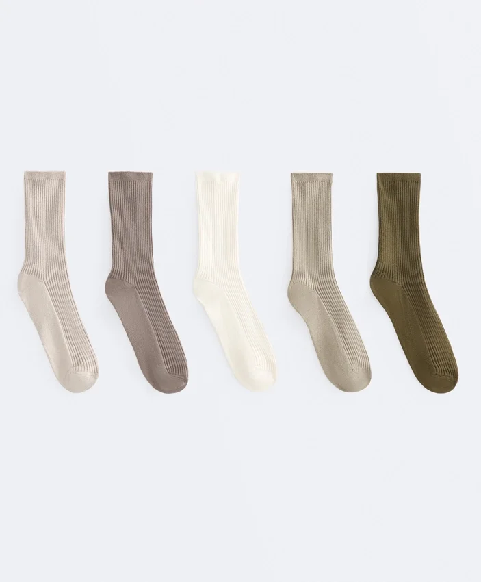 5 pares de meias clássicas de mistura de algodão 5 pares de meias clássicas de mistura de algodão