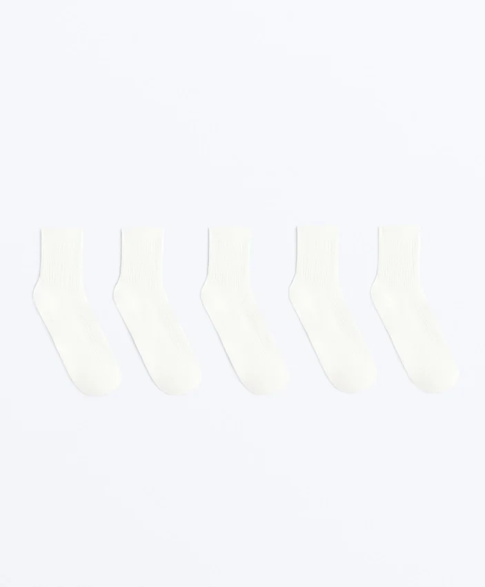 5 pares de meias curtas de algodão misto 5 pares de meias curtas de algodão misto