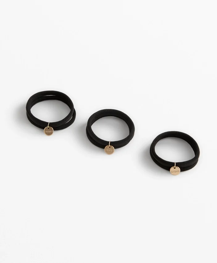 6 elásticos de acessórios de cabelo com placa Oysho 6 elásticos de acessórios de cabelo com placa Oysho