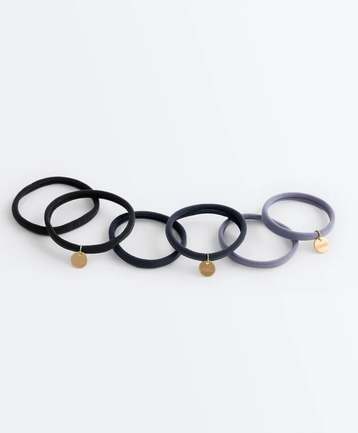 6 elásticos de acessórios de cabelo com placa Oysho 6 elásticos de acessórios de cabelo com placa Oysho