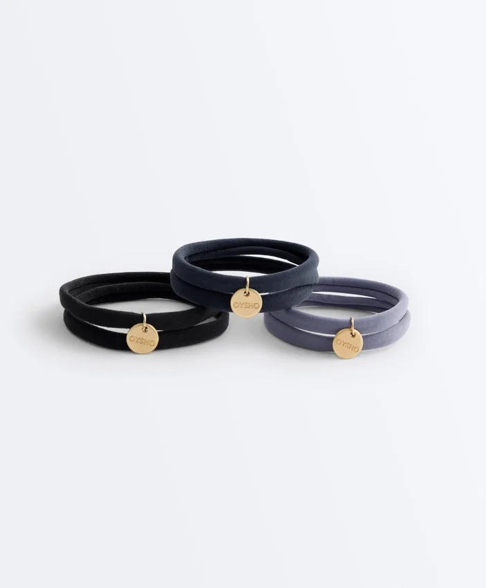 6 elásticos de acessórios de cabelo com placa Oysho 6 elásticos de acessórios de cabelo com placa Oysho