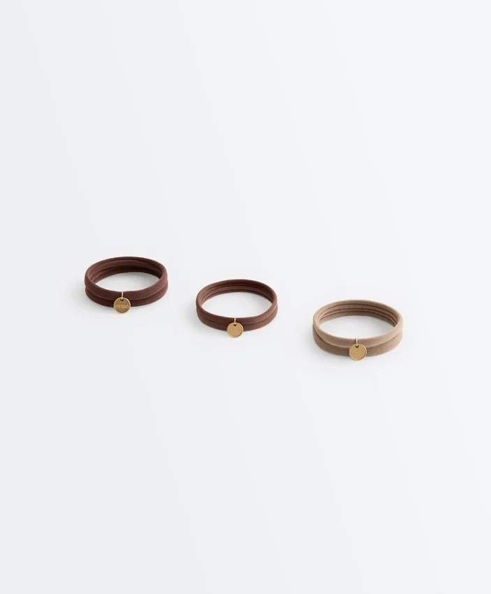 6 elásticos de acessórios de cabelo com placa Oysho 6 elásticos de acessórios de cabelo com placa Oysho