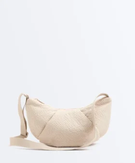 Bolsa a tiracolo acolchoada com textura