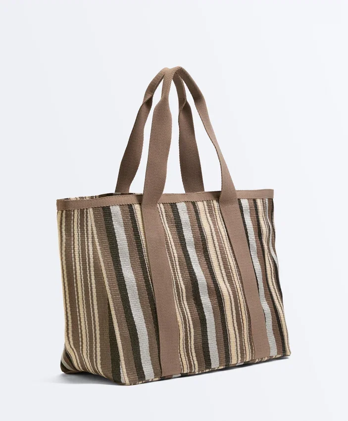 Bolsa de compras às riscas Bolsa de compras às riscas