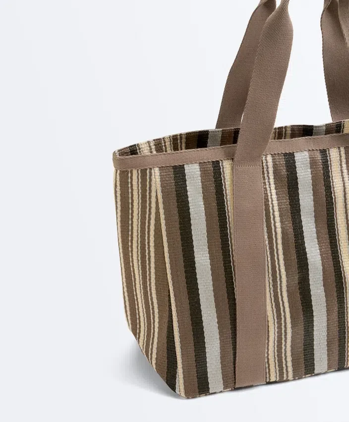 Bolsa de compras às riscas Bolsa de compras às riscas