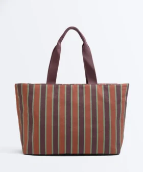 Bolsa de lona às riscas