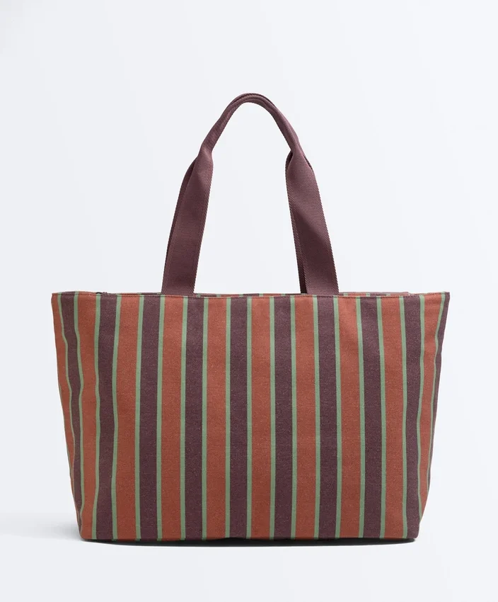 Bolsa de lona às riscas Bolsa de lona às riscas