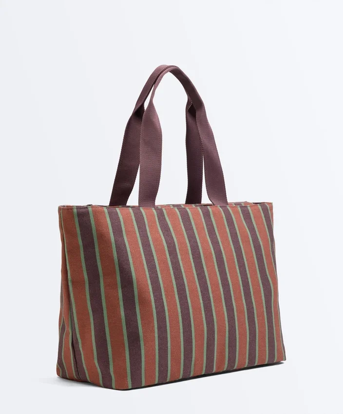 Bolsa de lona às riscas Bolsa de lona às riscas