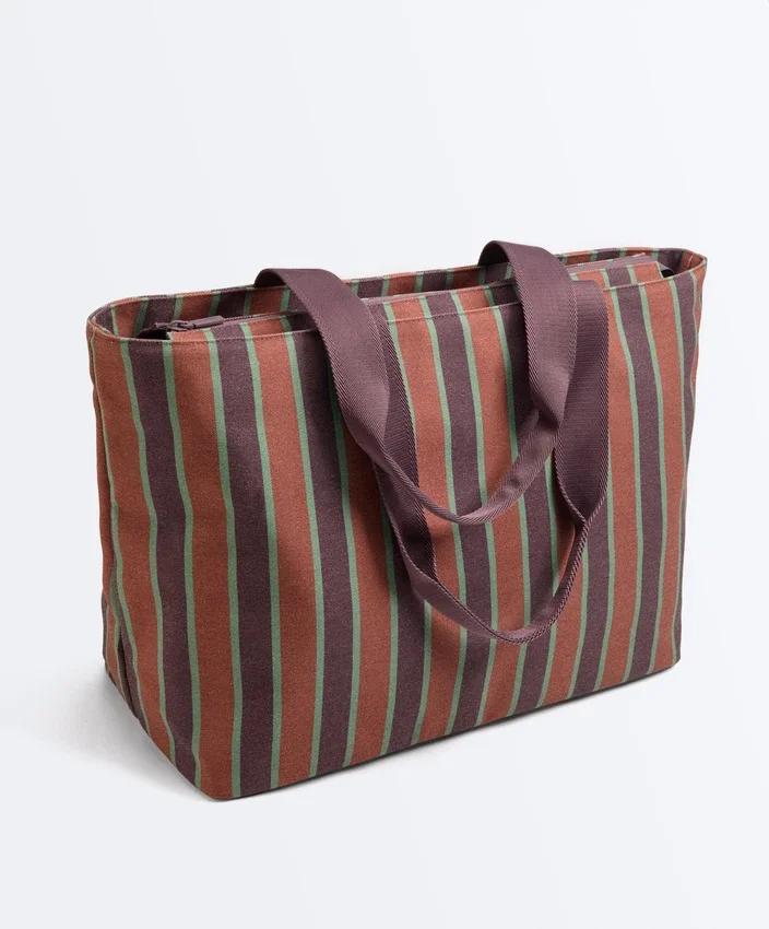 Bolsa de lona às riscas Bolsa de lona às riscas