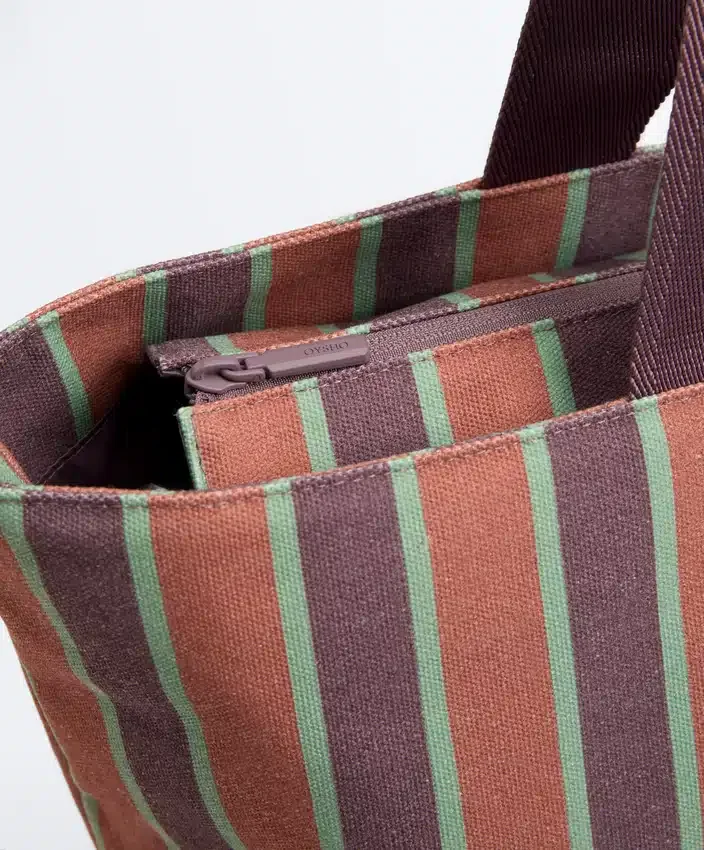 Bolsa de lona às riscas Bolsa de lona às riscas