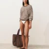 Bolsa de lona às riscas Bolsa de lona às riscas