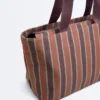 Bolsa de lona às riscas Bolsa de lona às riscas
