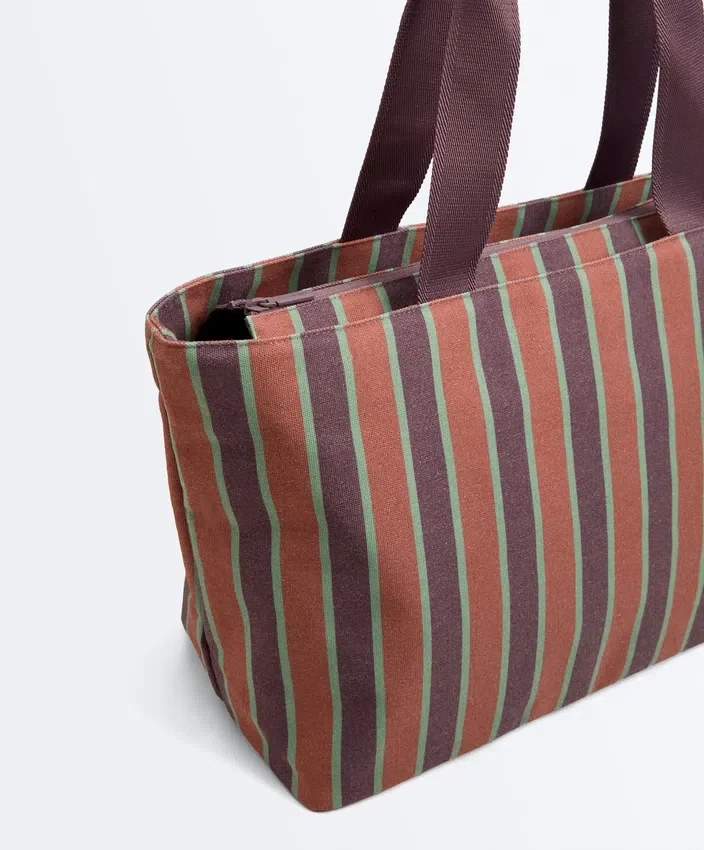 Bolsa de lona às riscas Bolsa de lona às riscas