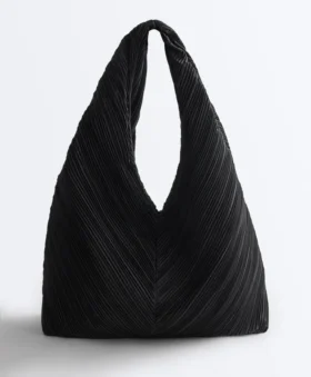 Bolsa de nylon plissada