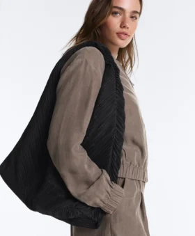 Bolsa de nylon plissada