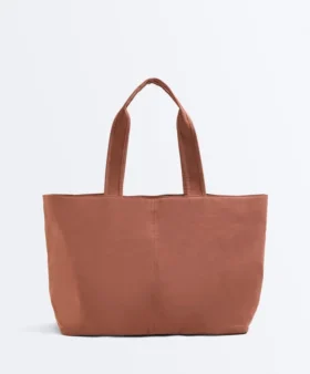 Bolsa tipo shopper macia com fecho