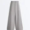 Calças compridas plissadas com modal Soft Touch Calças compridas plissadas com modal Soft Touch