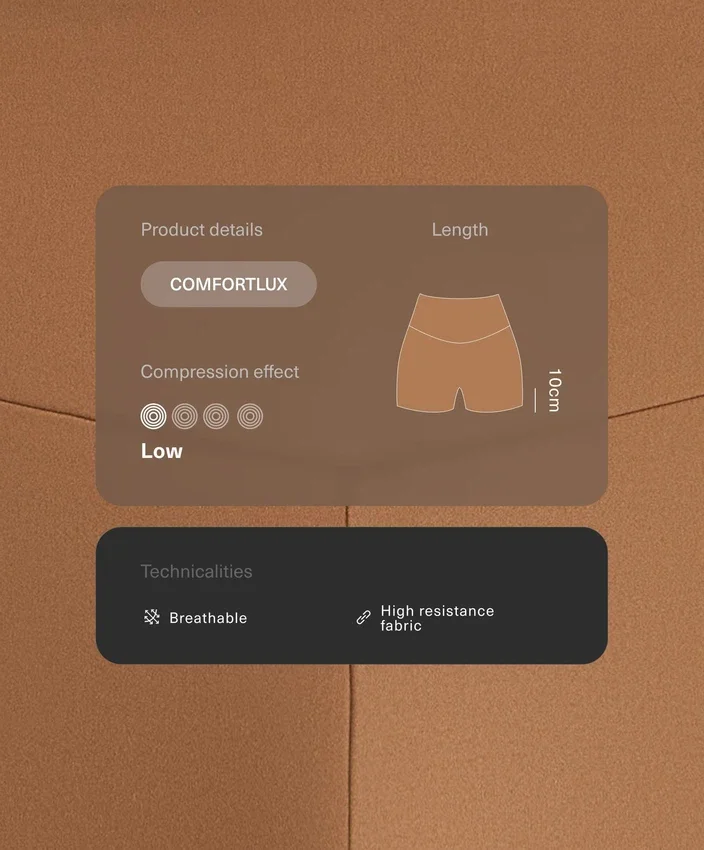Calças curtas Comfortlux de cintura alta com 10 cm Calças curtas Comfortlux de cintura alta com 10 cm