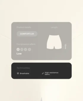 Calças curtas Comfortlux de cintura alta com 10 cm e detalhe em renda