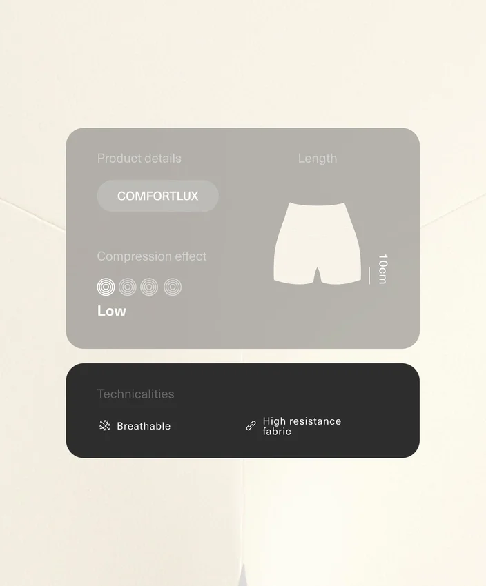 Calças curtas Comfortlux de cintura alta com 10 cm e detalhe em renda Calças curtas Comfortlux de cintura alta com 10 cm e detalhe em renda