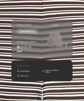 Calças curtas Comfortlux de cintura alta com riscas de 5 cm