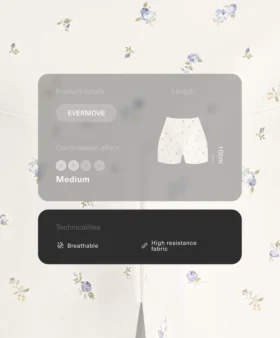 Calças curtas Evermove de cintura alta com 10 cm e estampado floral