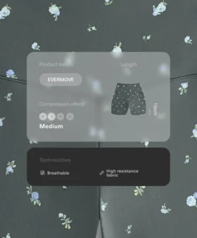 Calças curtas Evermove de cintura alta com 10 cm e estampado floral