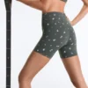 Calças curtas Evermove de cintura alta com 10 cm e estampado floral